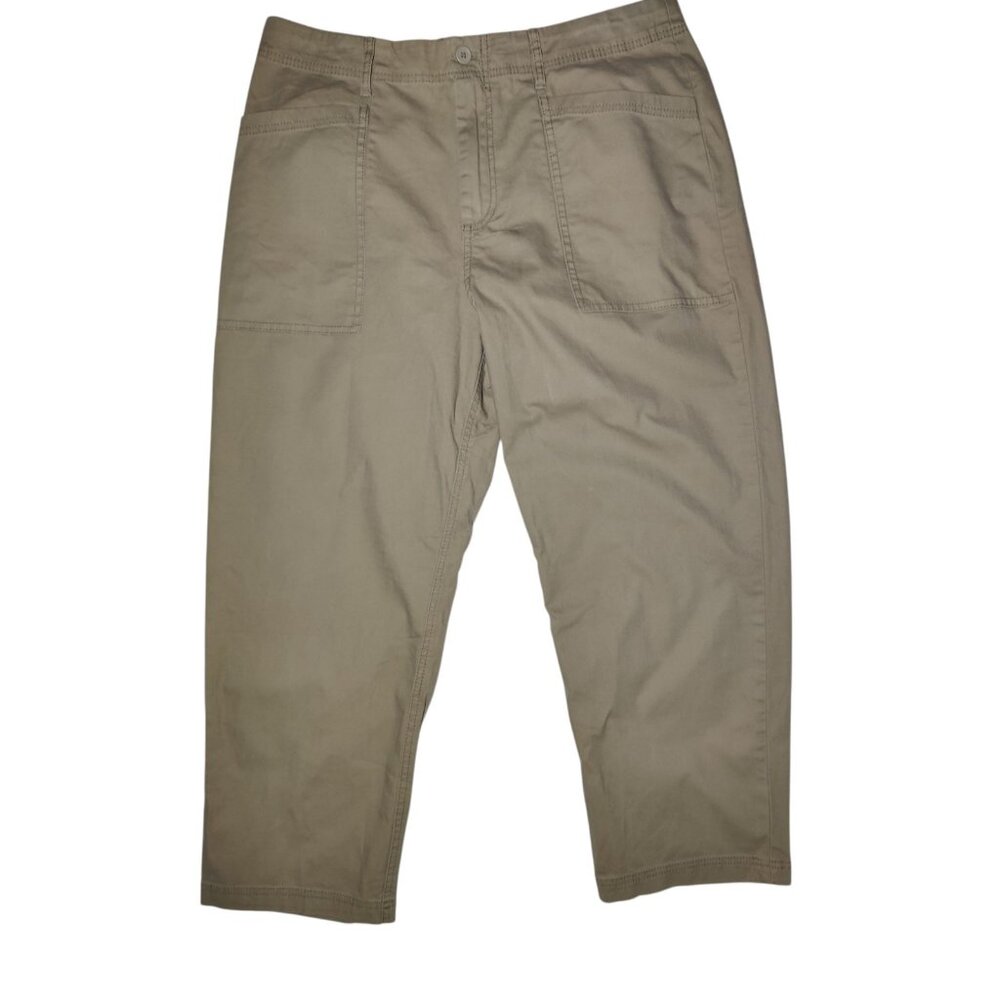 Lucky Brand Brown Lightweight Canvas Cropped Pants High‎ Rise 12 (34x25.5)